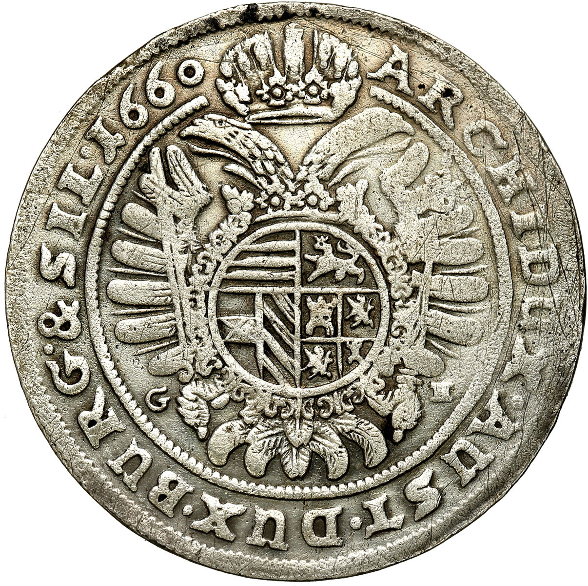 Śląsk, Leopold I (1658-1705). 15 krajcarów 1660 GH, Wrocław